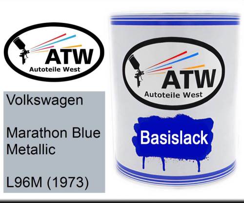 Volkswagen, Marathon Blue Metallic, L96M (1973): 1L Lackdose, von ATW Autoteile West.